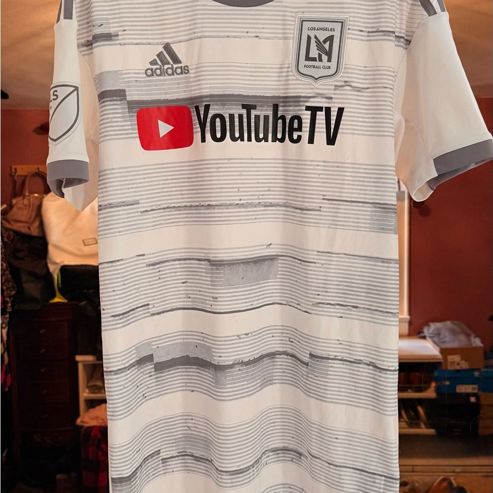 adidas White and Gray Short Sleeve Tee